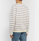 A.P.C. - Logo-Print Striped Loopback Cotton-Jersey Sweatshirt - Gray