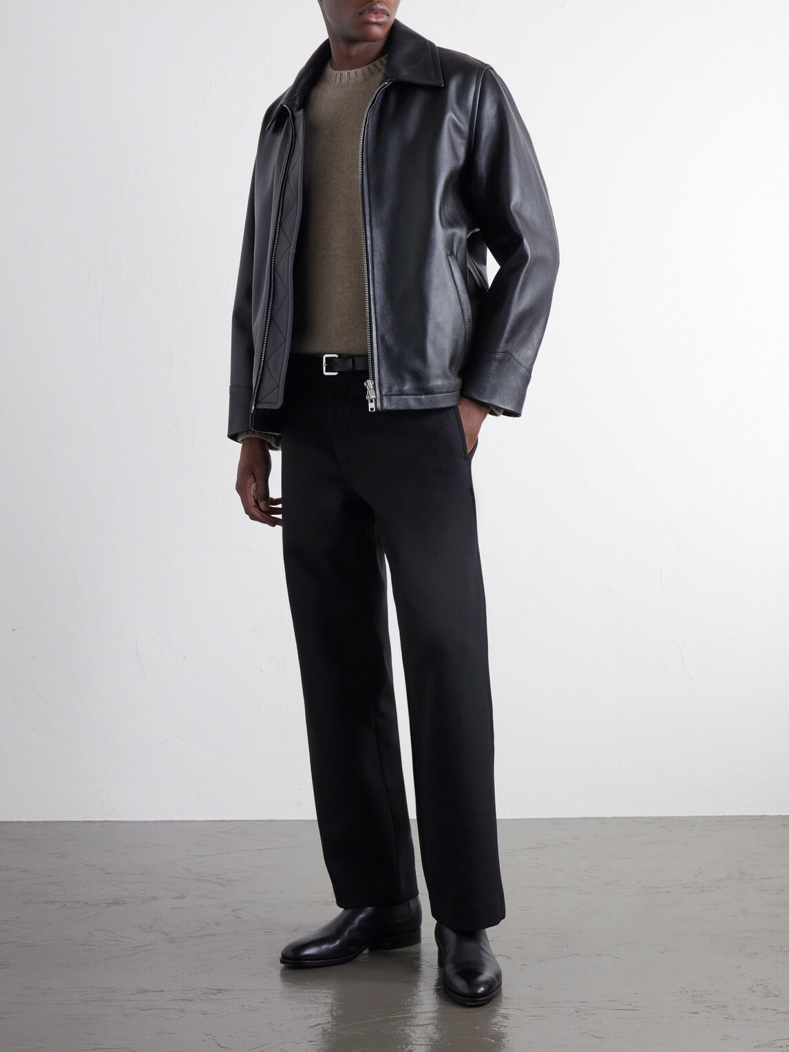 Mr P. - Straight-Leg Tricotine Twill Trousers - Black