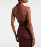 Aya Muse Kaima draped jersey crop top