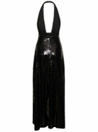 WEWOREWHAT Sequined Halter Neck Midi Dress