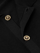 Versace - Logo-Appliquéd Silk and Cotton-Blend Cardigan - Black