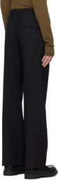 Rier Black Popeline Wool Trousers