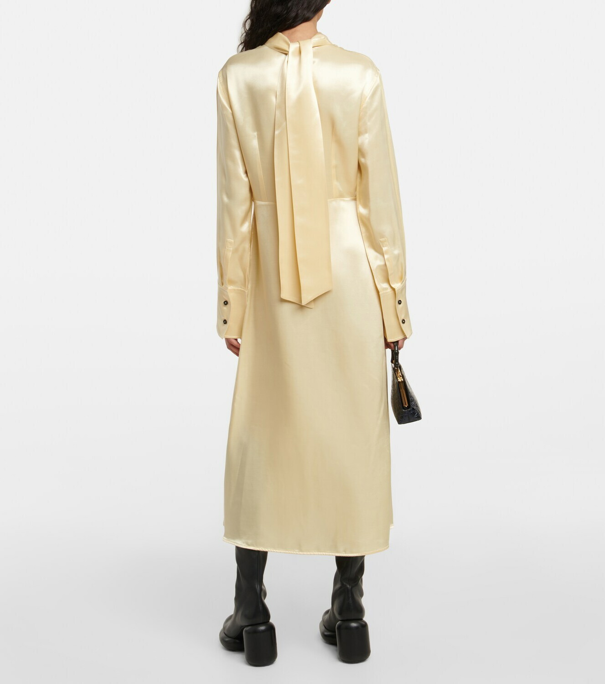 Jil Sander - Tie-neck satin midi dress Jil Sander