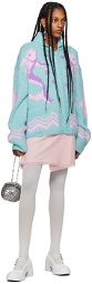 Anna Sui Blue & Pink Seashore Cardigan