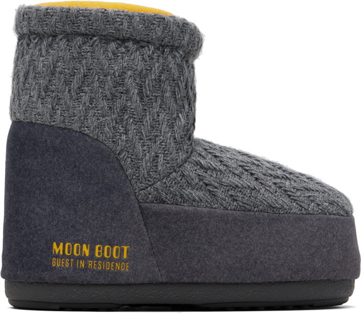 Photo: Guest in Residence Gray Moon Boot Edition Icon Low No Lace Knit Boots