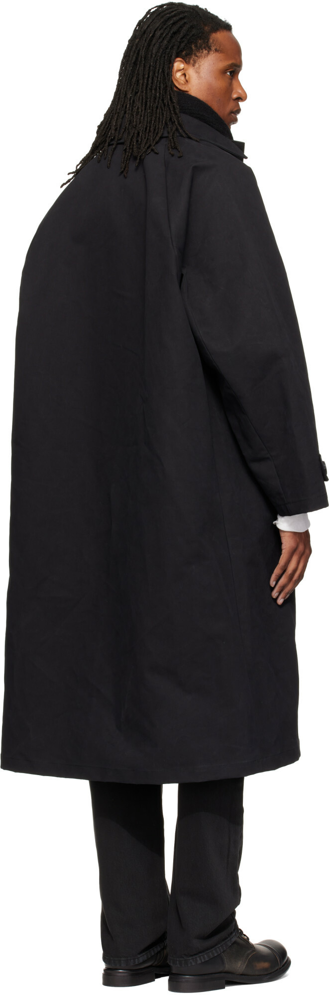 ALEXANDER DIGENOVA Black Canvas Trench Coat