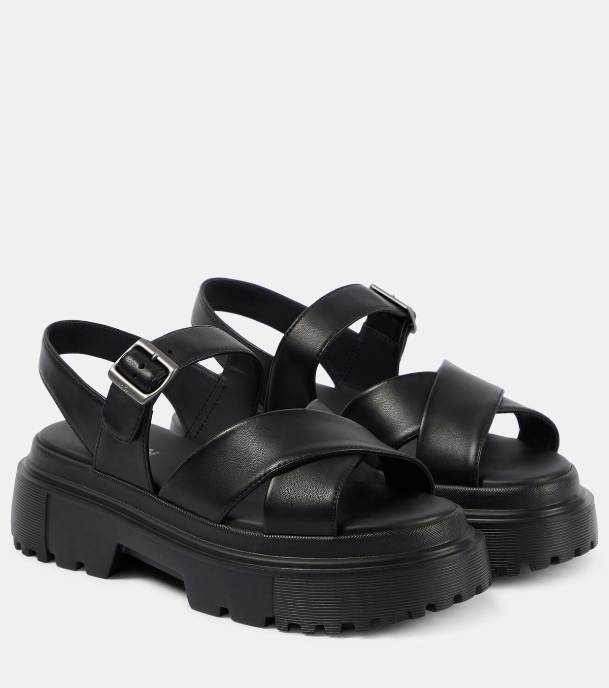 Hogan H644 leather platform sandals