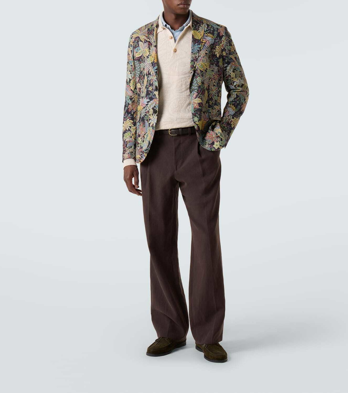 Etro Jacquard wool-blend polo sweater