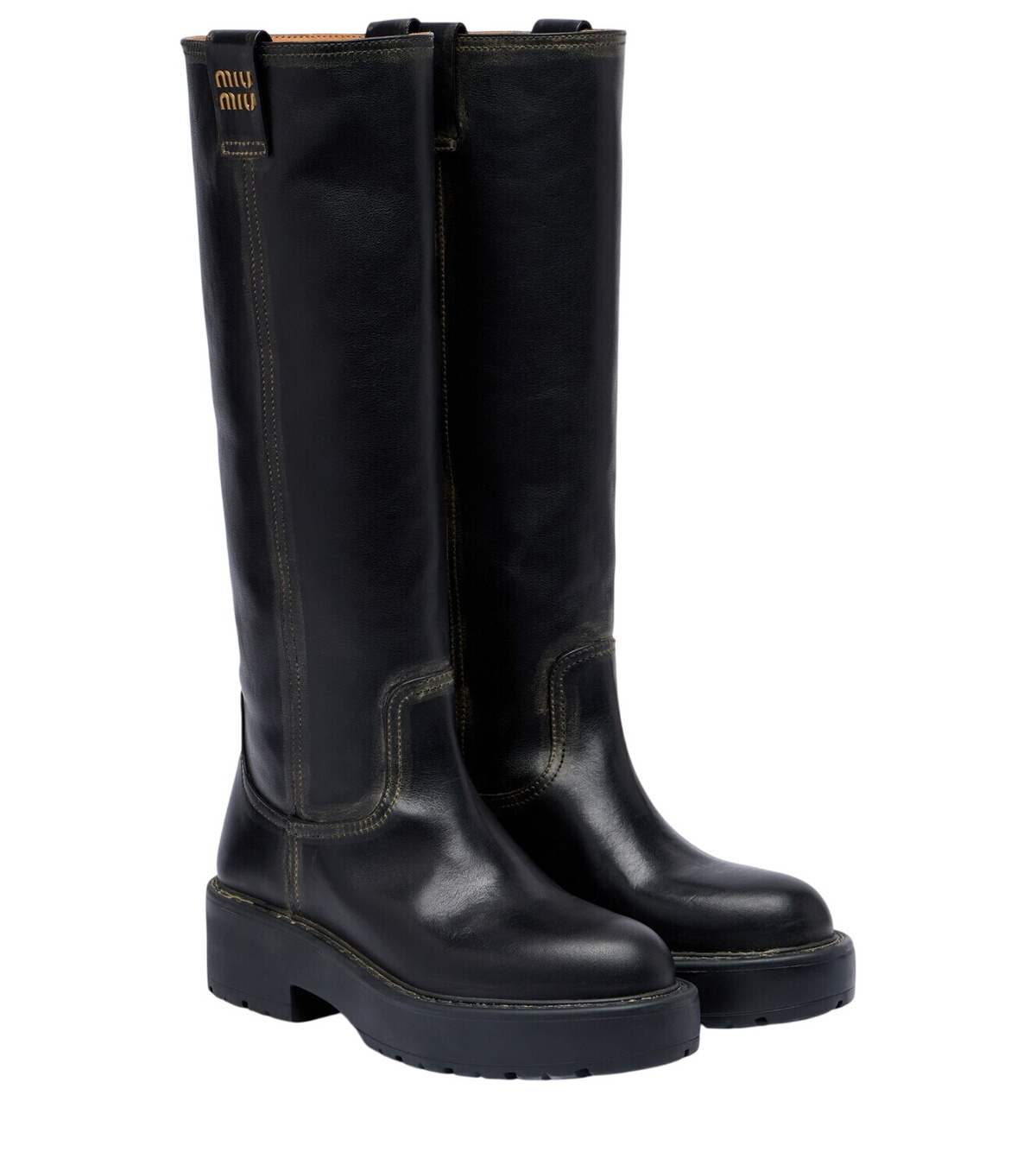 Miu Miu Leather biker boots Miu Miu