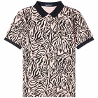 Fred Perry Men's Zebra Print Polo Shirt in Pink