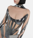 Mugler - Paneled mesh jumpsuit
