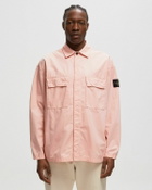 Stone Island Overshirt Brushed Cotton Canvas Pink Overshirts