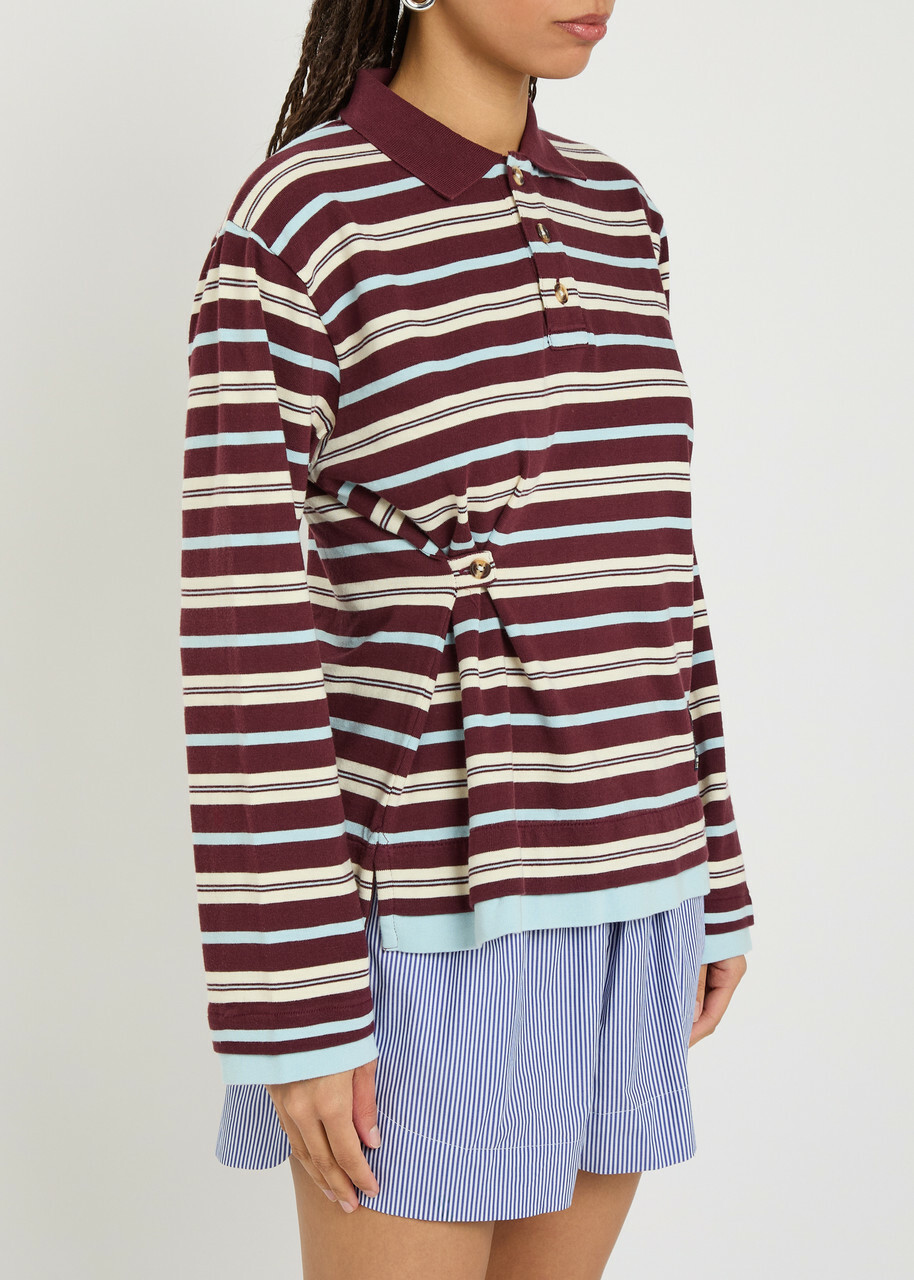 Damson Madder Noah Layered Striped Cotton Rugby top Multicoloured