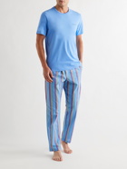 CALVIN KLEIN UNDERWEAR - Striped Cotton Pyjama Trousers - Blue