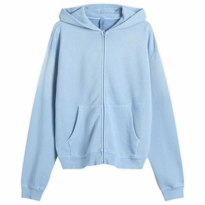 Photo: SKIMS Women's French Terry Hoodie in Blue Bell