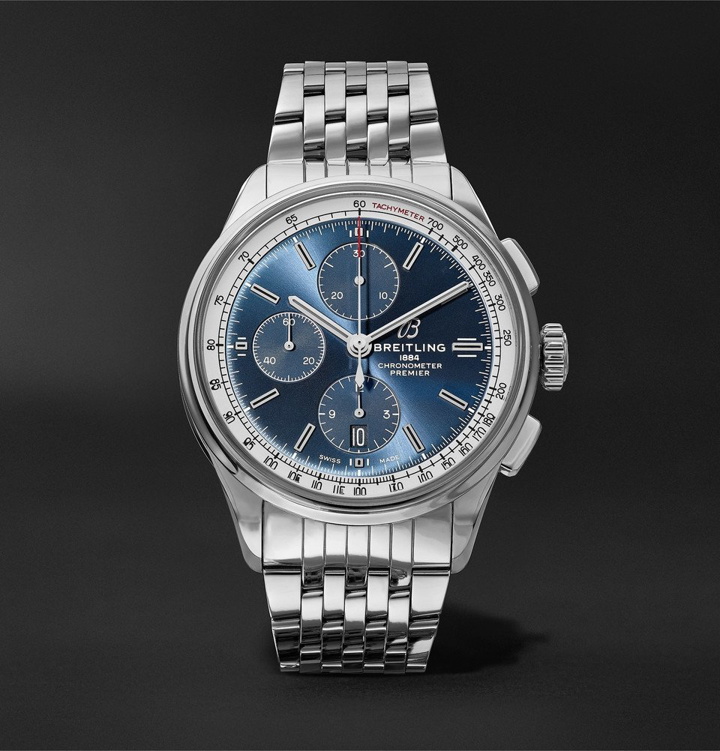 Photo: Breitling - Premier Automatic Chronograph 42mm Stainless Steel Watch - Blue