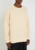 Ymc Almost Grown Waffle-knit Cotton Sweatshirt Ecru