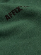 AFFIX - Logo-Print Recycled Fleece-Back Cotton-Jersey Hoodie - Green