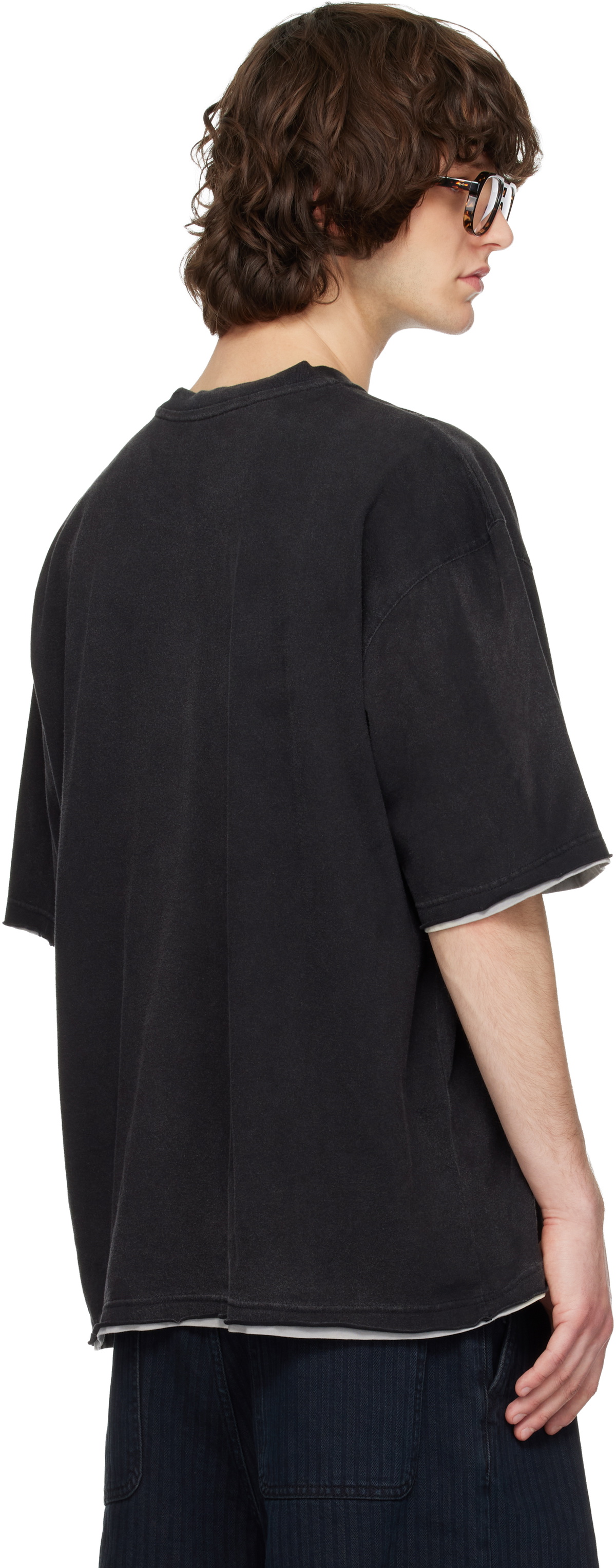 Solid Homme Gray Layered Short-Sleeve T-shirt