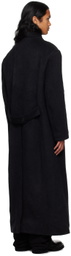 LGN Louis Gabriel Nouchi Black Double-Breasted Coat