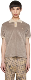 Acne Studios Taupe Floral Polo