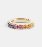 Robinson Pelham Orb Medium 14kt gold single ear cuff with sapphires and tsavorites