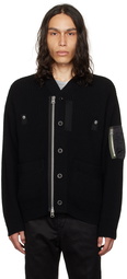 sacai Black Zip Cardigan