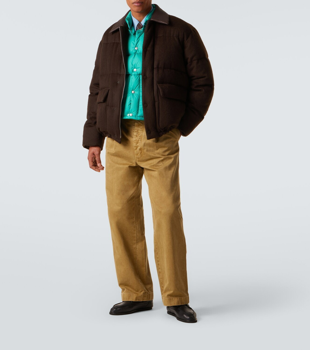 Allege reversible アレッジ　ムートンパーカーAURALEE Auralee Leather-trimmed camel hair down jacket Auralee