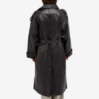 Meotine Women's Bobby Leather Trench Coat in Black