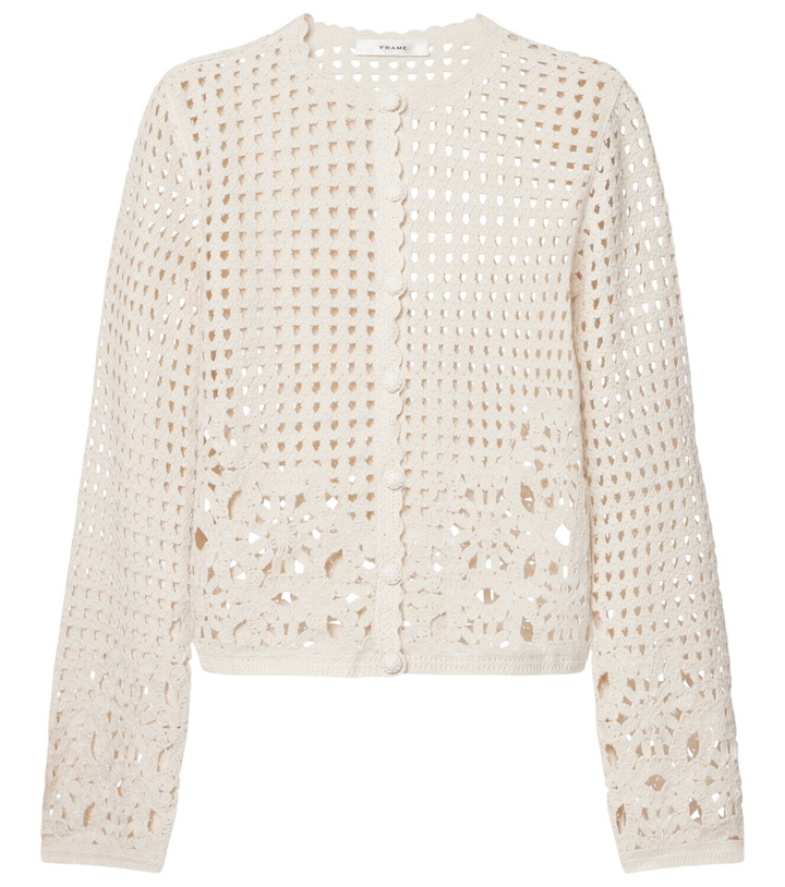 Photo: Frame Postcard crochet cotton cardigan