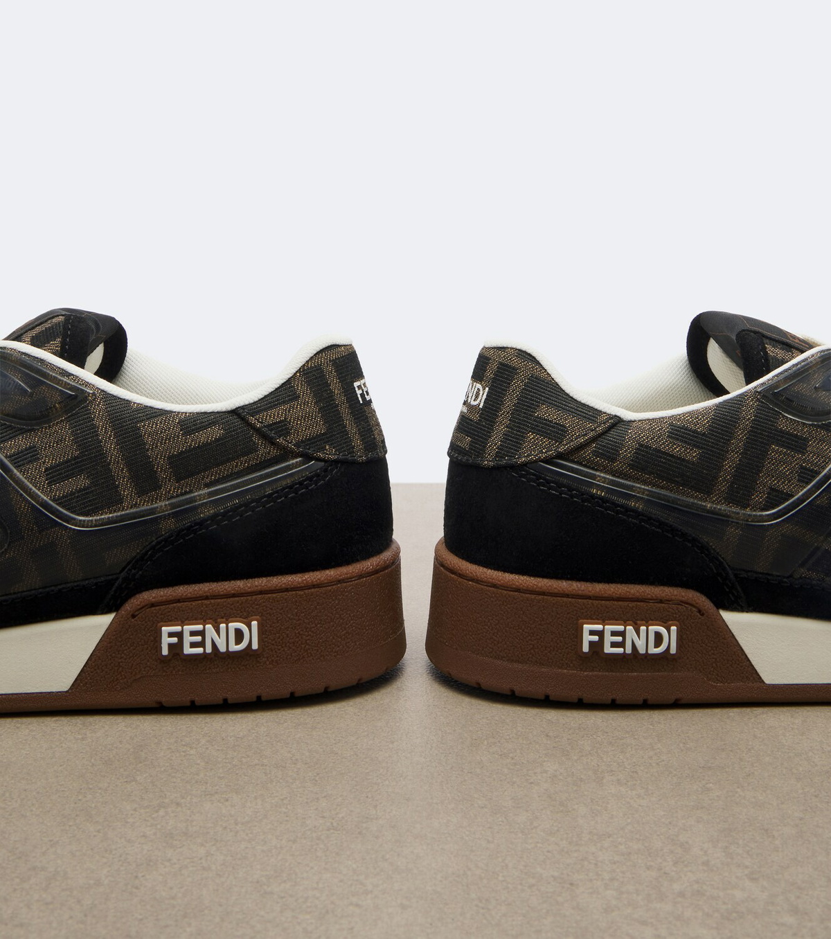 Fendi Fendi Match jacquard suede-trimmed sneakers