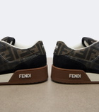 Fendi Fendi Match jacquard suede-trimmed sneakers