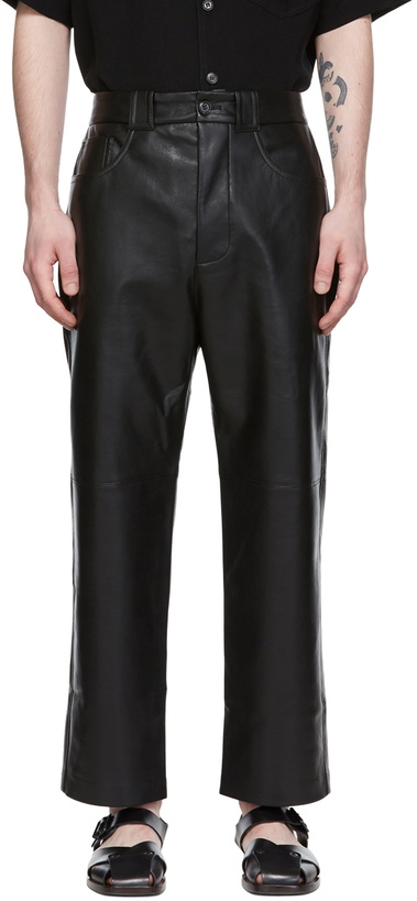 Photo: Nanushka Black Nor Regenerated Leather Trousers