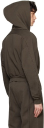 Ottolinger Brown Multiline Zip Hoodie