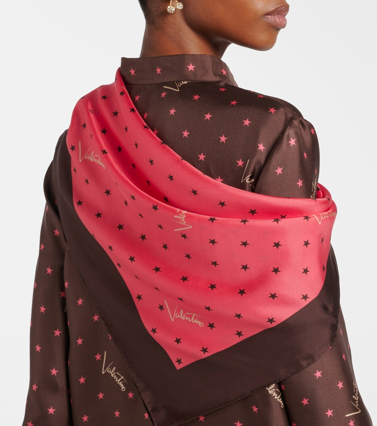 Valentino Printed silk twill scarf