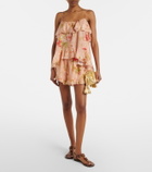 Zimmermann Roselight floral ruffled silk camisole