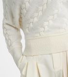 Xu Zhi Cable-knit one-shoulder sweater