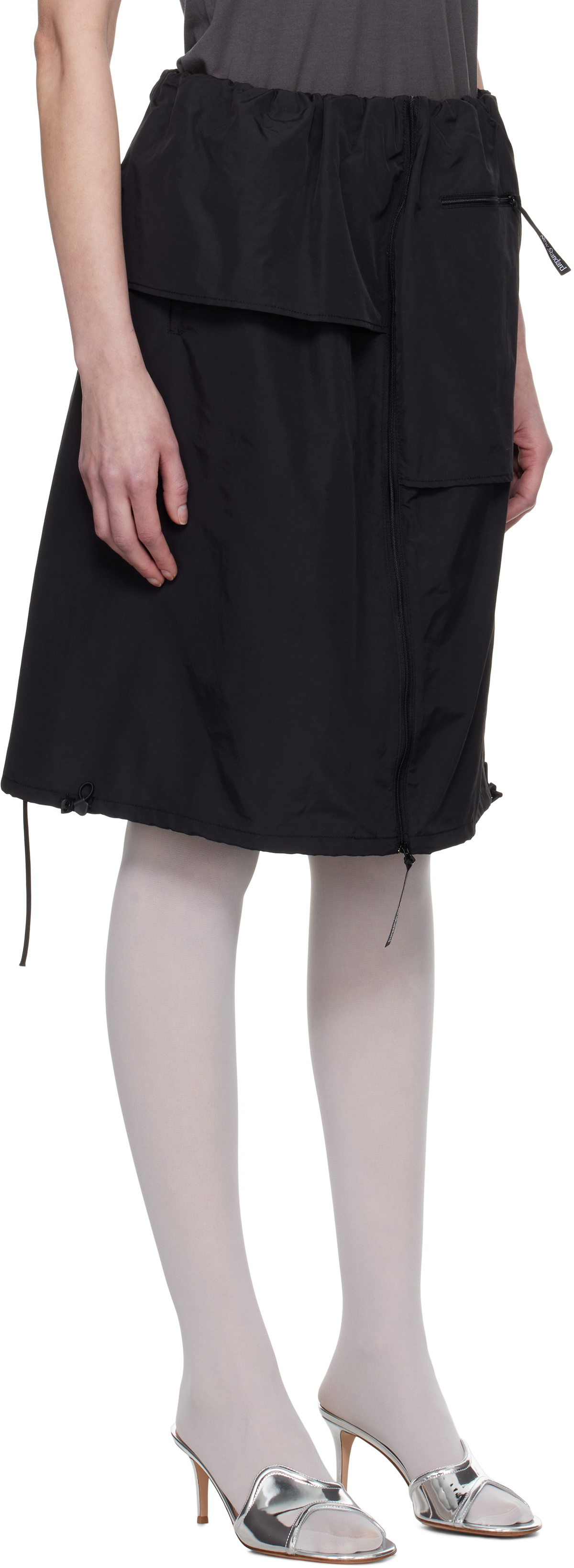 Kijun Black Parka Layered Midi Skirt