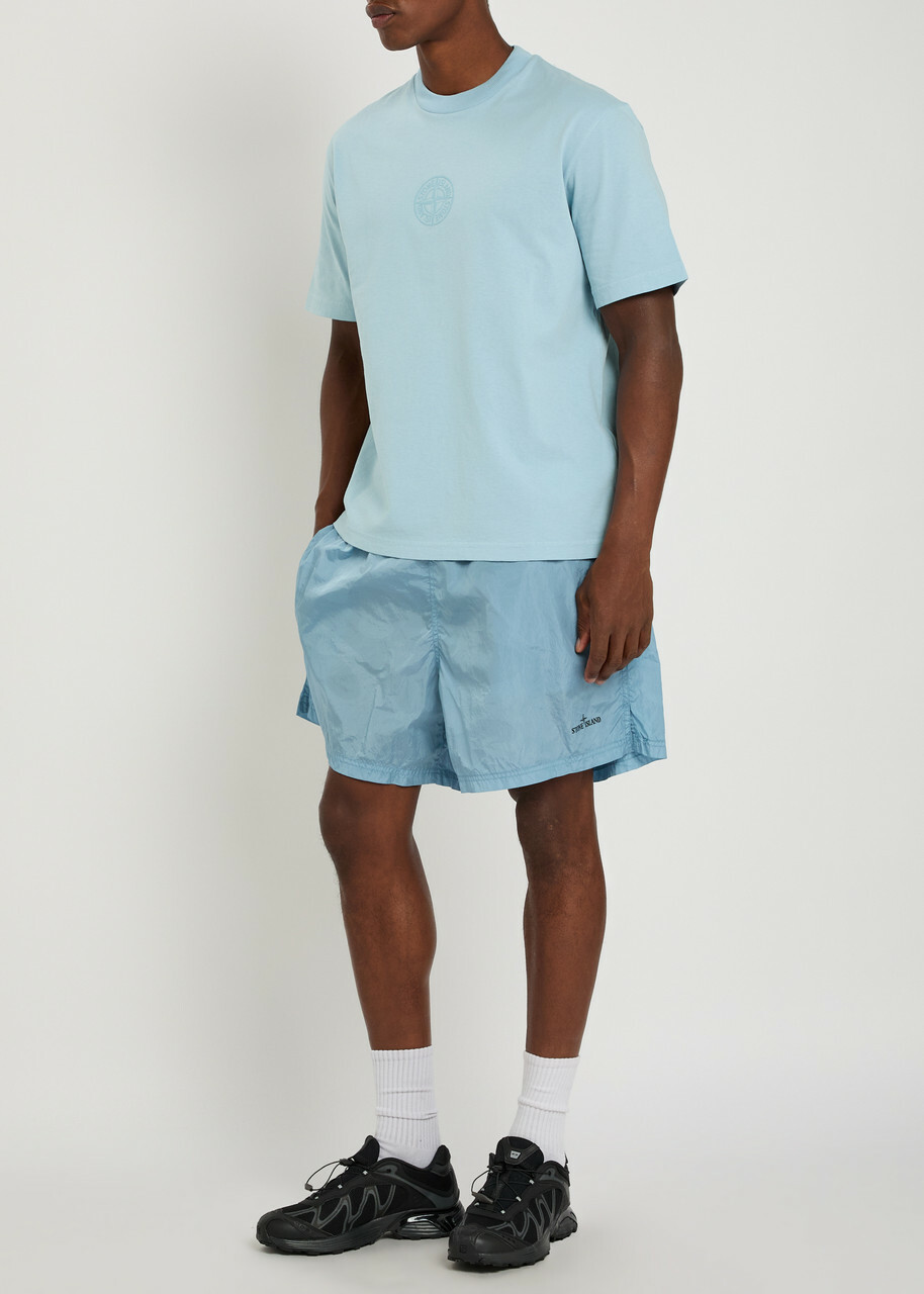 Stone Island Logo-print Cotton T-shirt Blue
