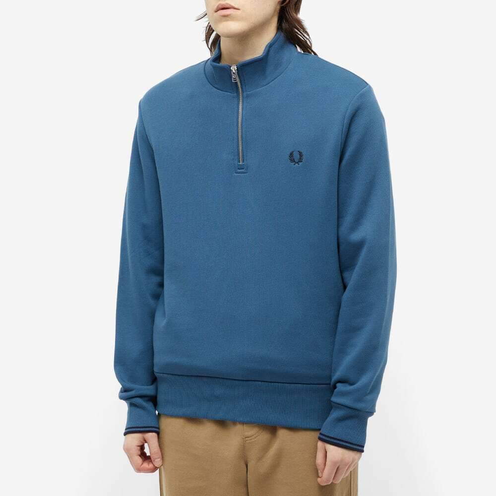 Fred Perry Authentic Men's Half Zip Sweat in Midnight Blue Fred