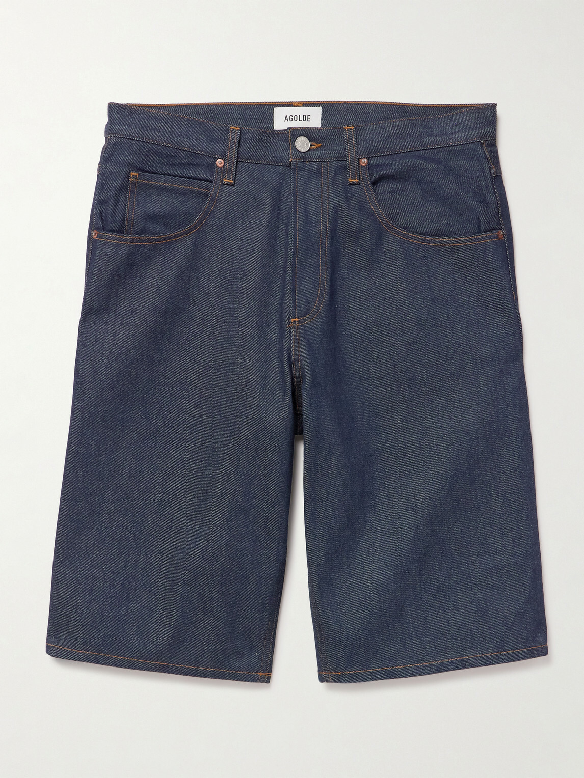 AGOLDE - Fusion Wide-Leg Denim Shorts - Blue