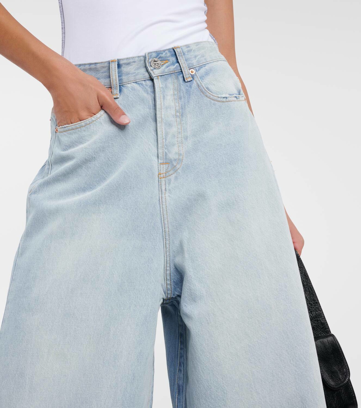 パンツ vetements 23ss wide distressed denim Vetements Vetements Distressed-Effect Wide-Leg Jeans - Pants