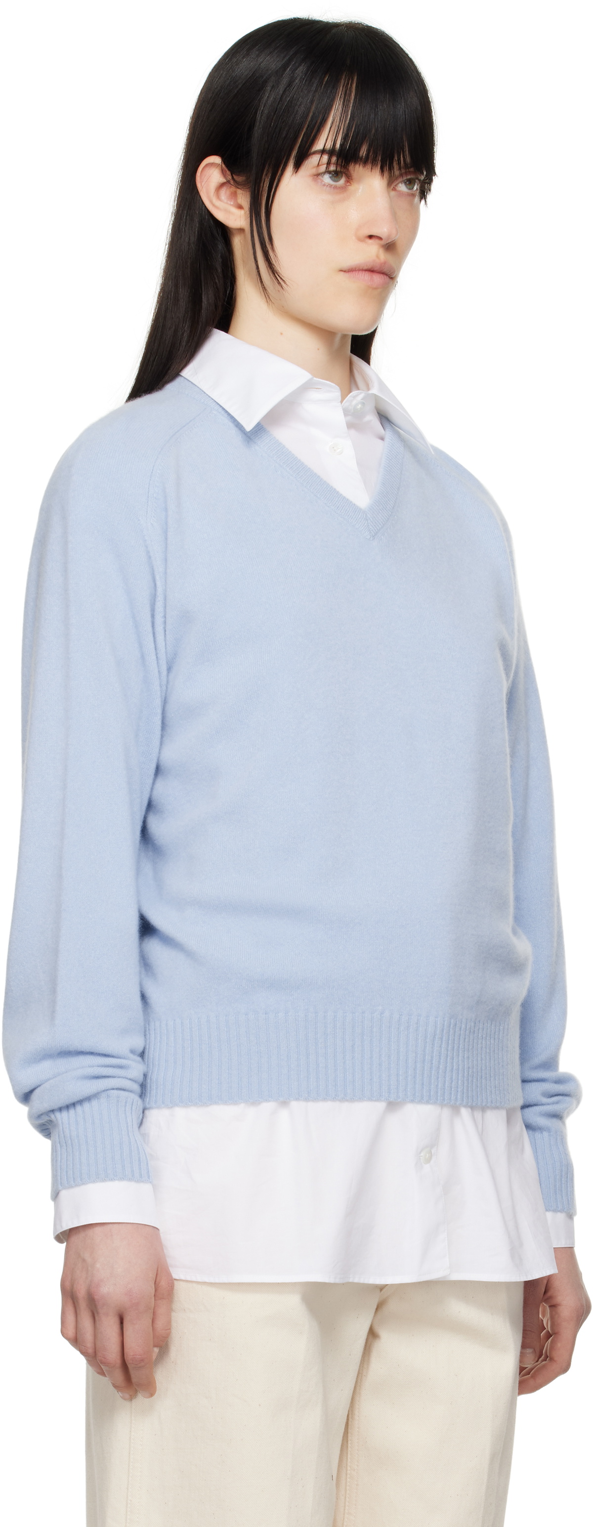 Carven Blue V-Neck Sweater