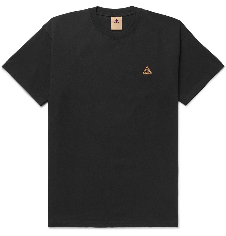 Photo: Nike - ACG Logo-Embroidered Cotton-Jersey T-Shirt - Black