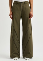 High Gravitate Wide-leg Twill Trousers Khaki