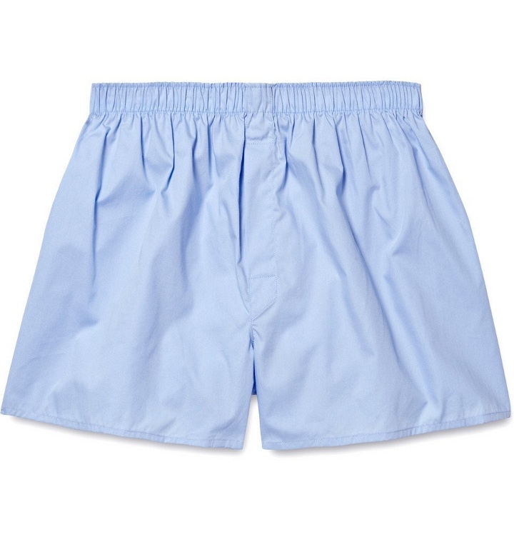 Photo: Sunspel - Cotton Boxer Shorts - Men - Light blue