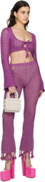 Moschino Purple Crocheted Lounge Pants