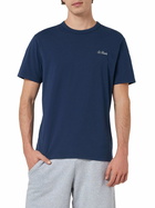 MC2 Saint Barth Man Blue Cotton Jersey T-shirt Dover With St. Barth Embroidery