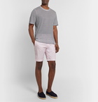 120% - Linen-Blend Twill Shorts - Pink