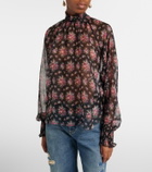 Dolce&Gabbana Floral ruffled sheer silk blouse